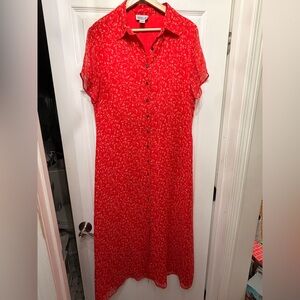 Vintage plus size Silk Robbie Bee Red Maxi Dress